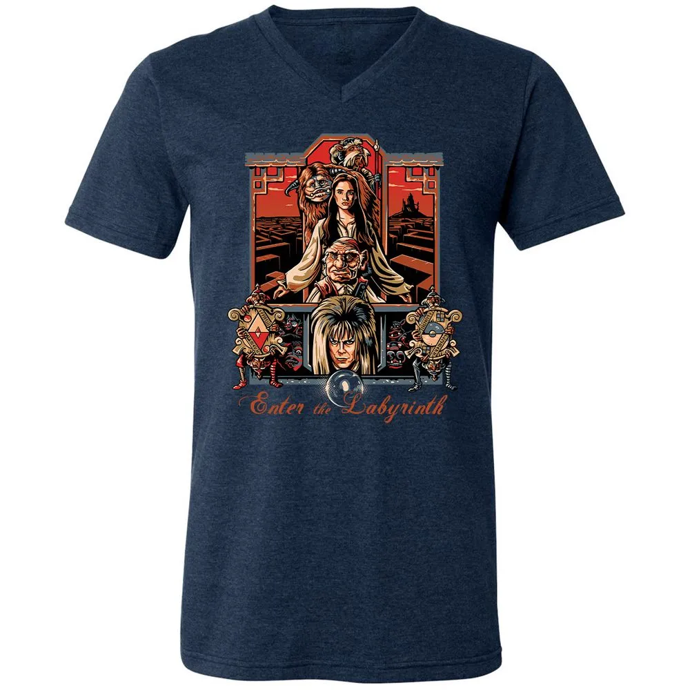 Unisex V-Neck T-Shirt - NWZ79R81 - Heather Navy - 15