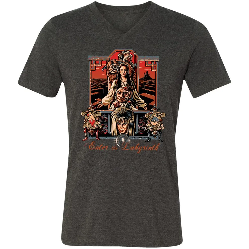 Unisex V-Neck T-Shirt - NWZ79R81 - Dark Grey Heather - 8