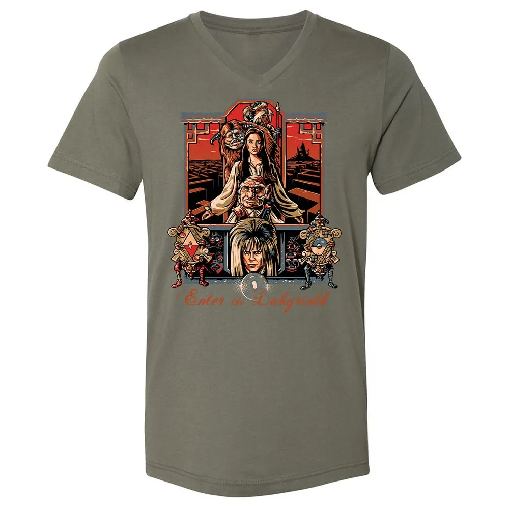 Unisex V-Neck T-Shirt - NWZ79R81 - Military Green - 10