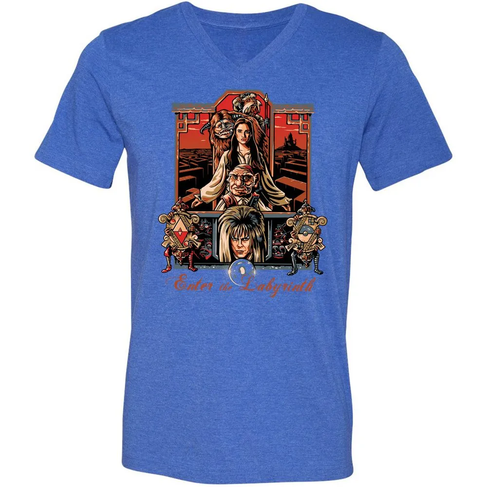 Unisex V-Neck T-Shirt - NWZ79R81 - Heather True Royal - 14