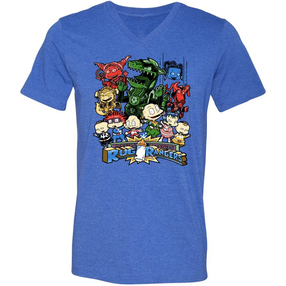 Unisex V-Neck T-Shirt - XFUJG6YF - Heather True Royal - 14