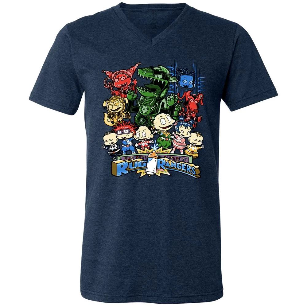 Unisex V-Neck T-Shirt - XFUJG6YF - Heather Navy - 15