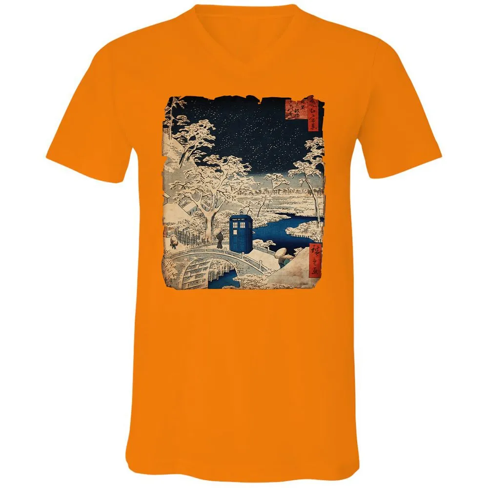 Unisex V-Neck T-Shirt - E3A7EQPL - Orange - 11
