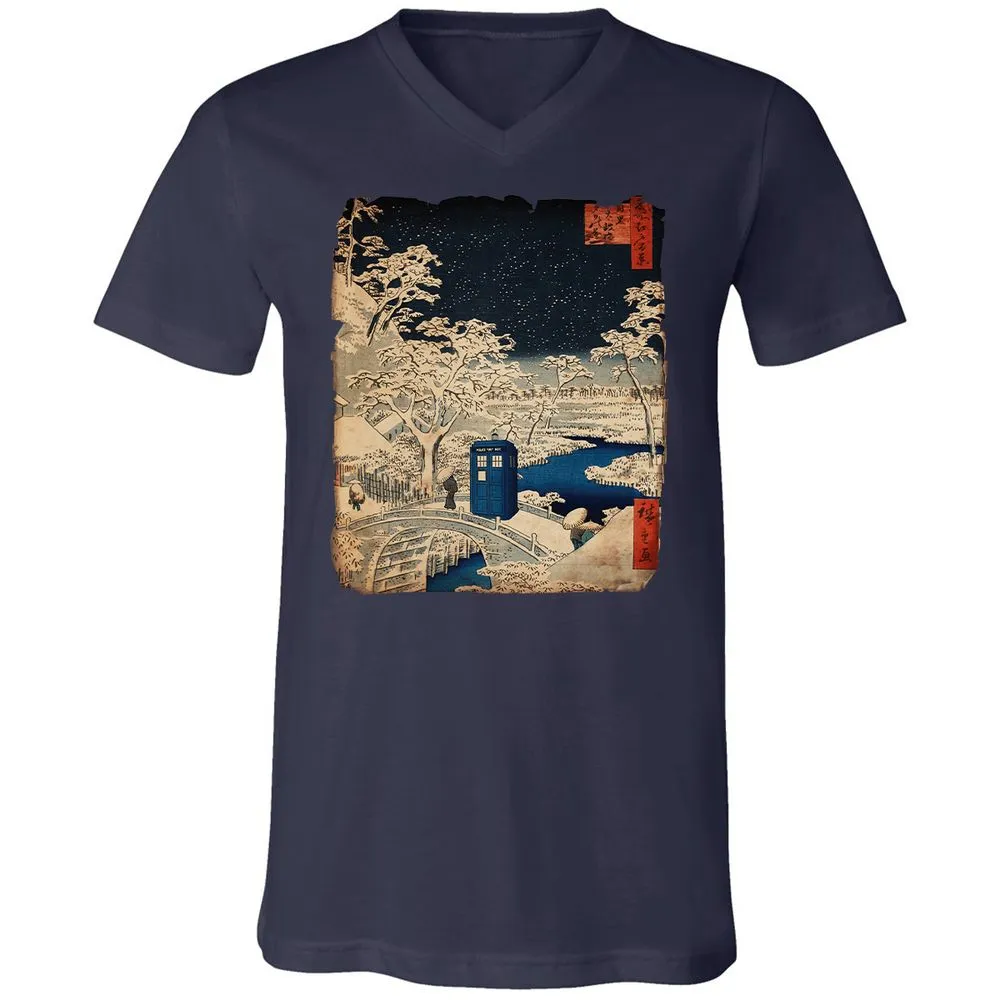 Unisex V-Neck T-Shirt - E3A7EQPL - Navy - 2