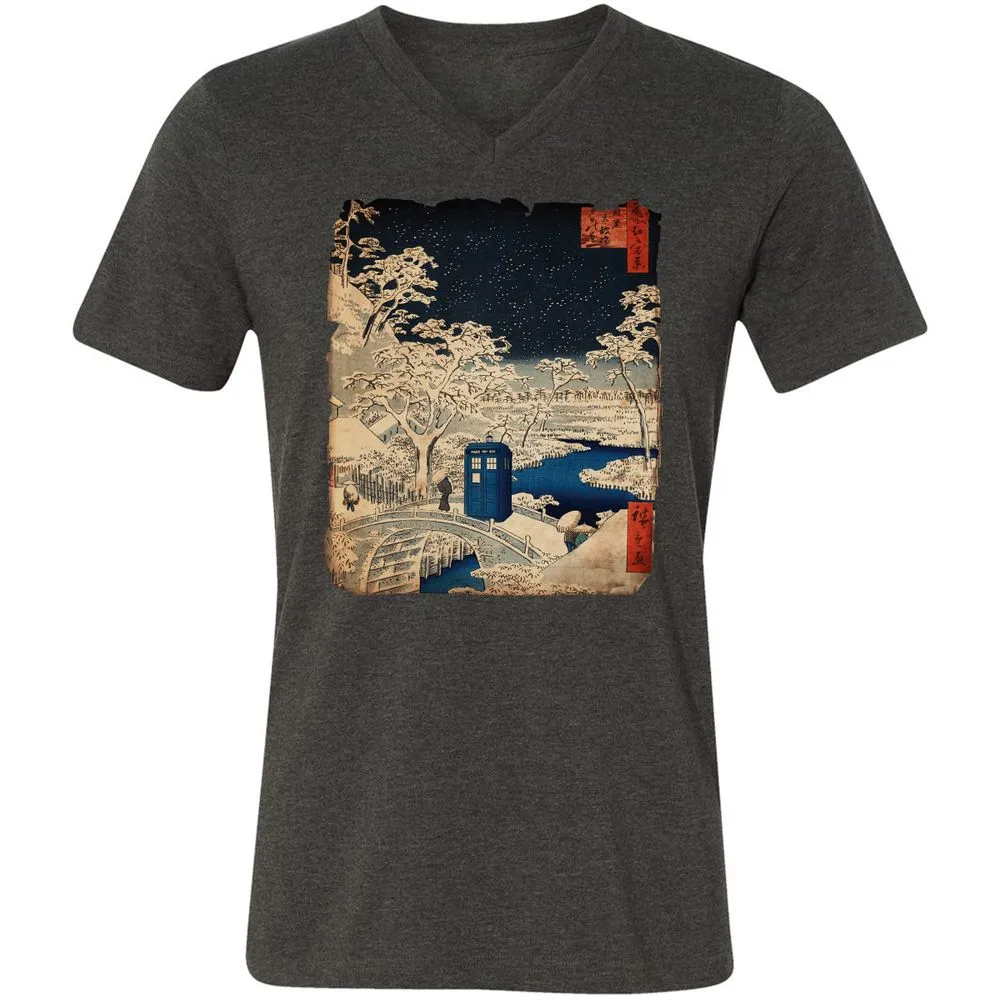 Unisex V-Neck T-Shirt - E3A7EQPL - Dark Grey Heather - 8