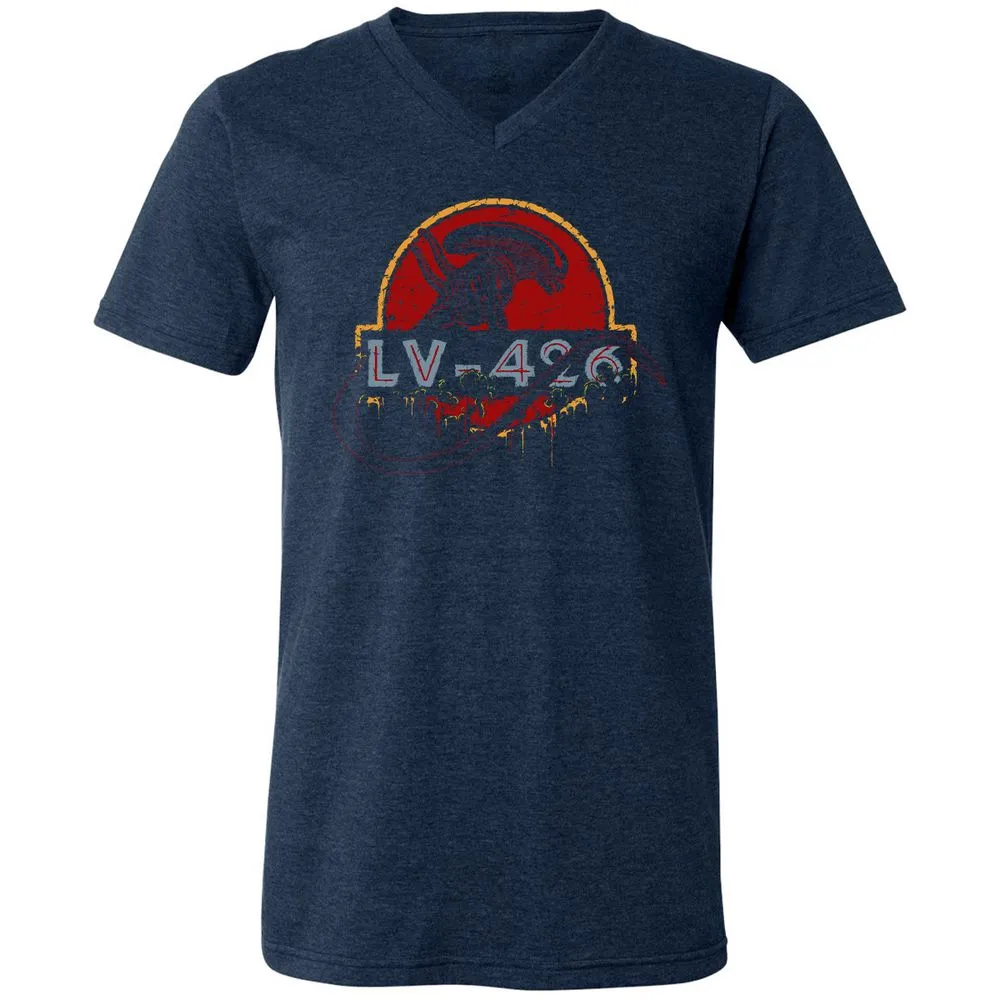 Unisex V-Neck T-Shirt - XSSY5KBZ - Heather Navy - 15