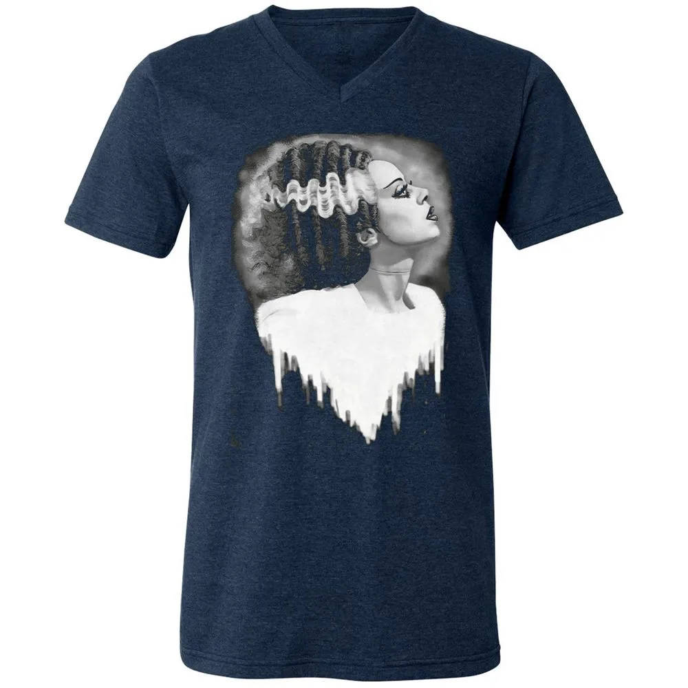 Unisex V-Neck T-Shirt - F6U64ECS - Heather Navy - 15