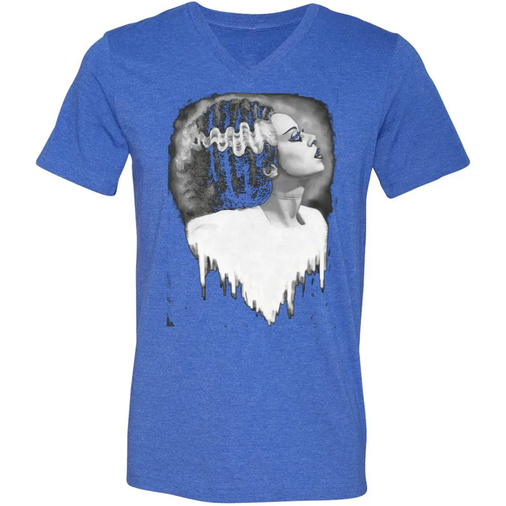 Unisex V-Neck T-Shirt - F6U64ECS - Heather True Royal - 14