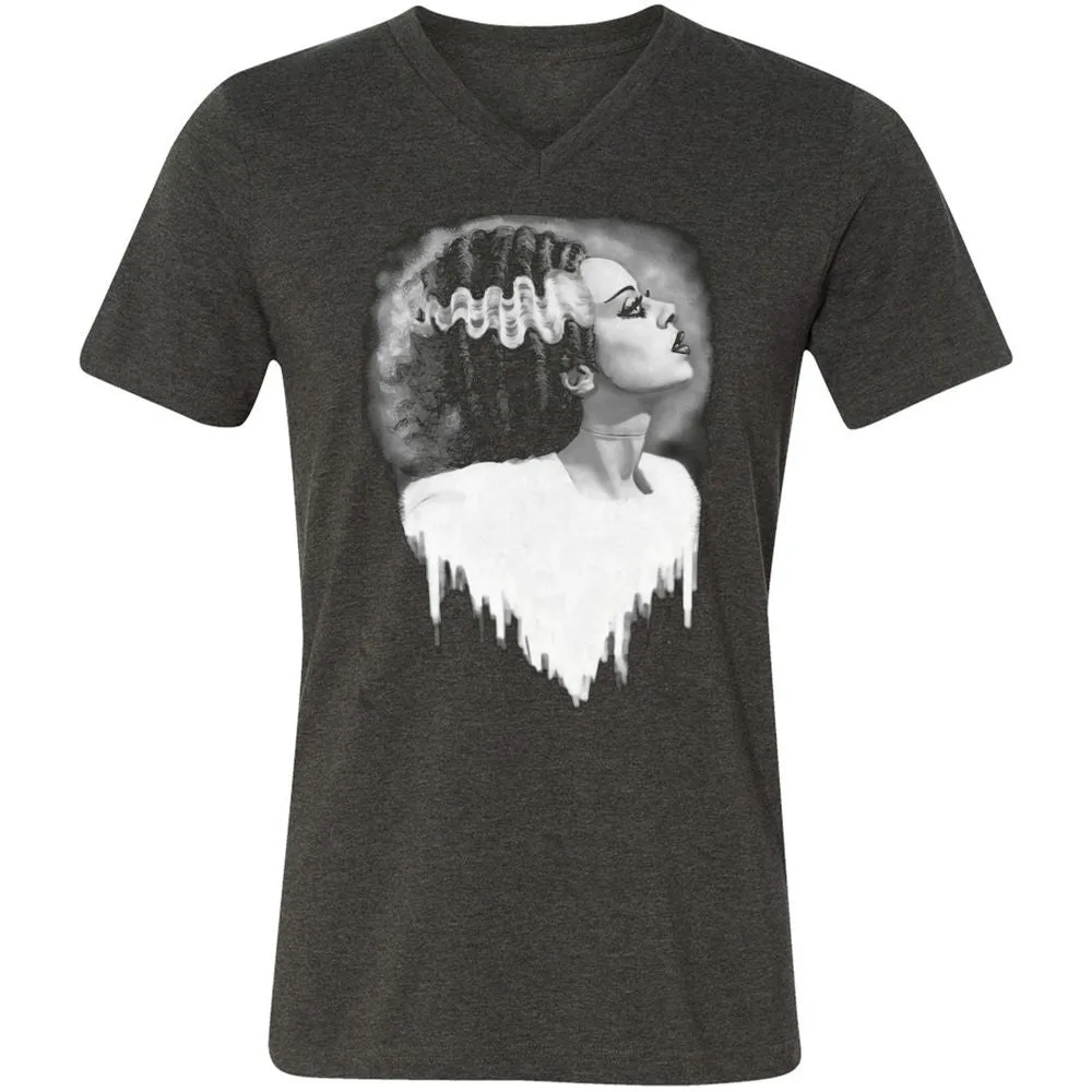 Unisex V-Neck T-Shirt - F6U64ECS - Dark Grey Heather - 8