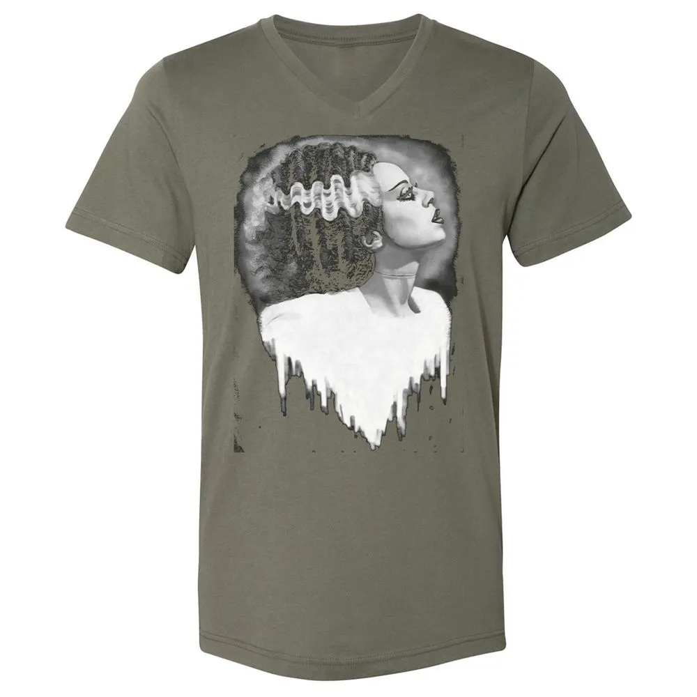 Unisex V-Neck T-Shirt - F6U64ECS - Military Green - 10