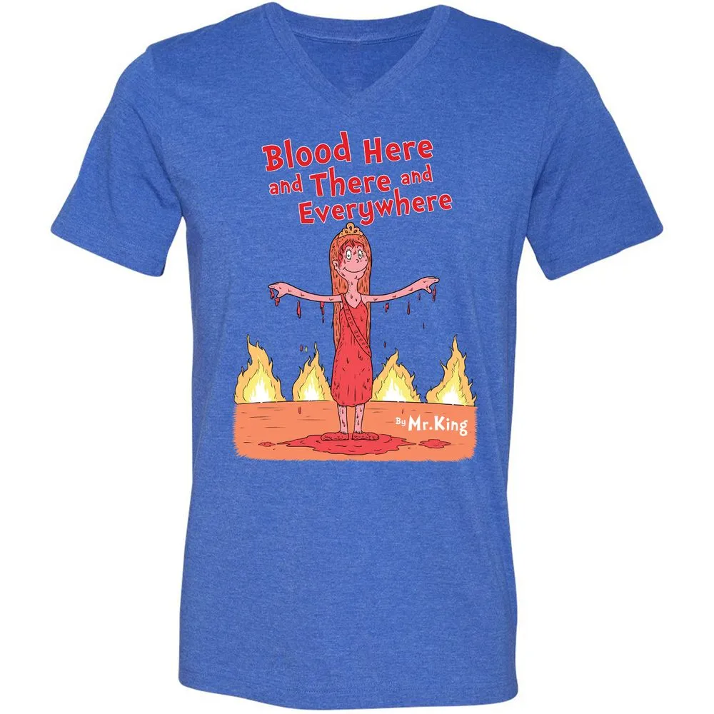 Unisex V-Neck T-Shirt - 1A67A2YN - Heather True Royal - 14