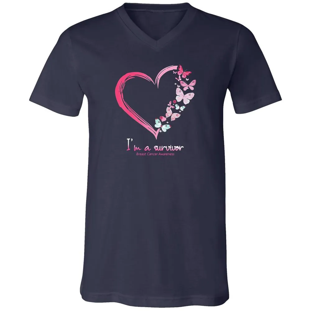 Unisex V-Neck T-Shirt - BWBBQZCD - Navy - 2