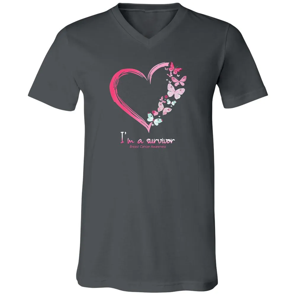 Unisex V-Neck T-Shirt - BWBBQZCD - Asphalt - 12