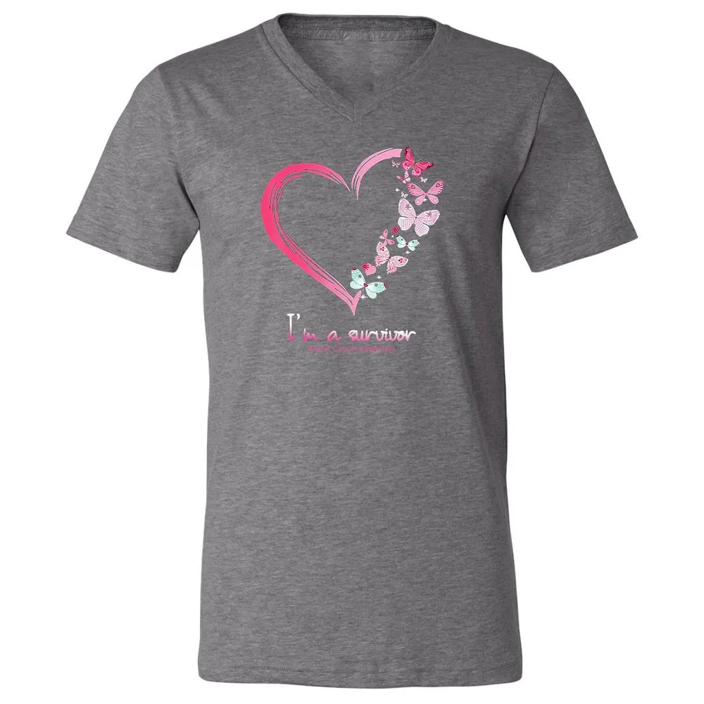 Unisex V-Neck T-Shirt - BWBBQZCD - Deep Heather - 13