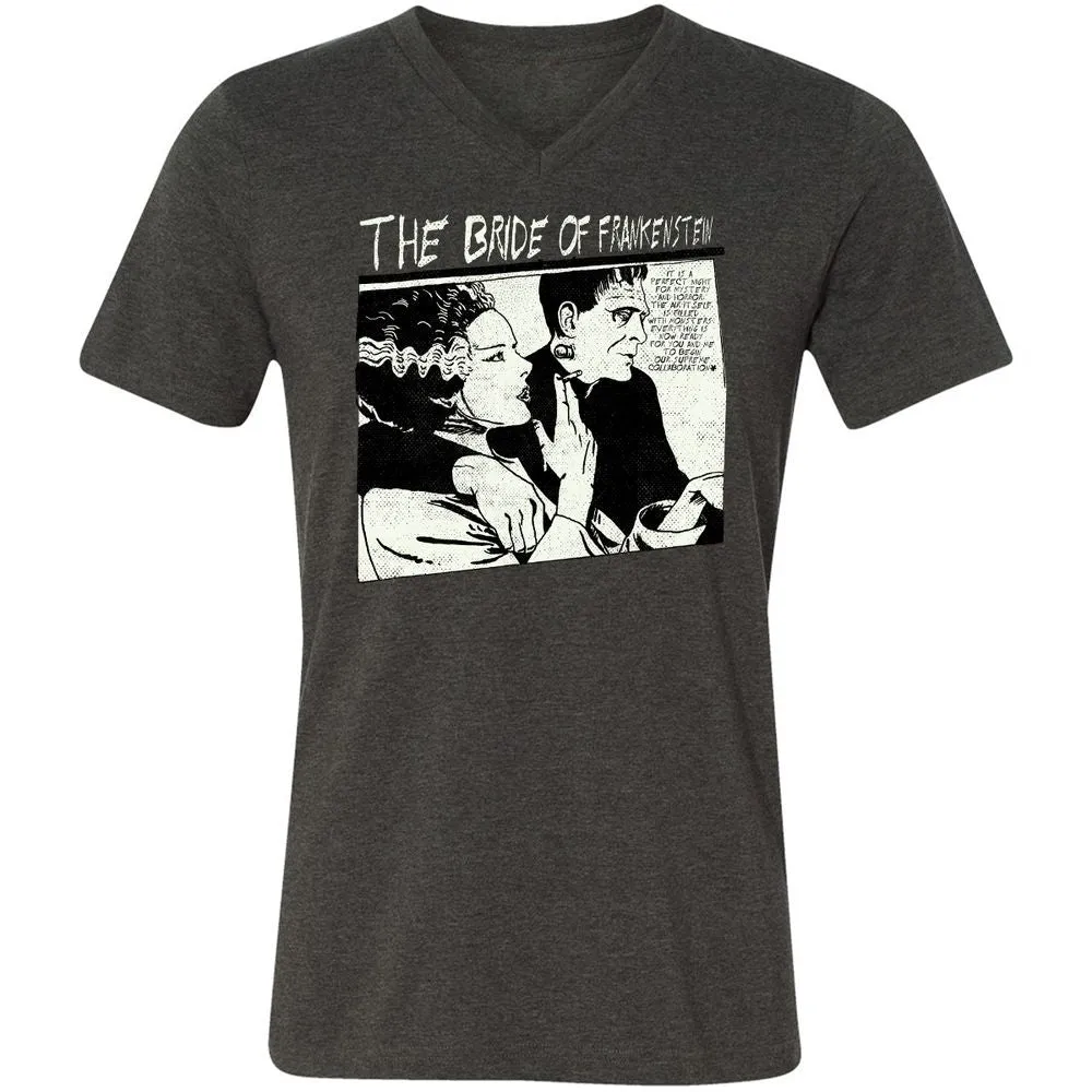 Unisex V-Neck T-Shirt - UR997JAH - Dark Grey Heather - 8
