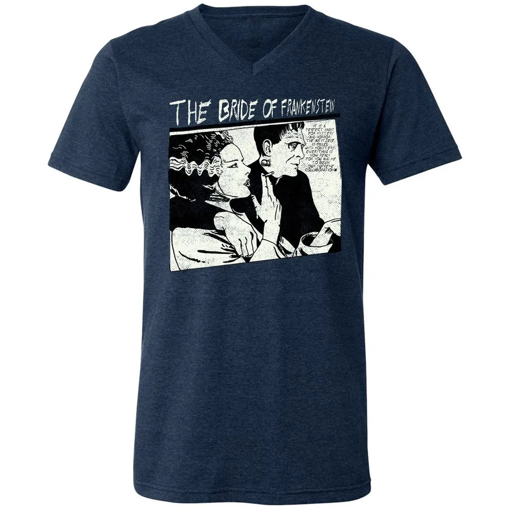 Unisex V-Neck T-Shirt - UR997JAH - Heather Navy - 15