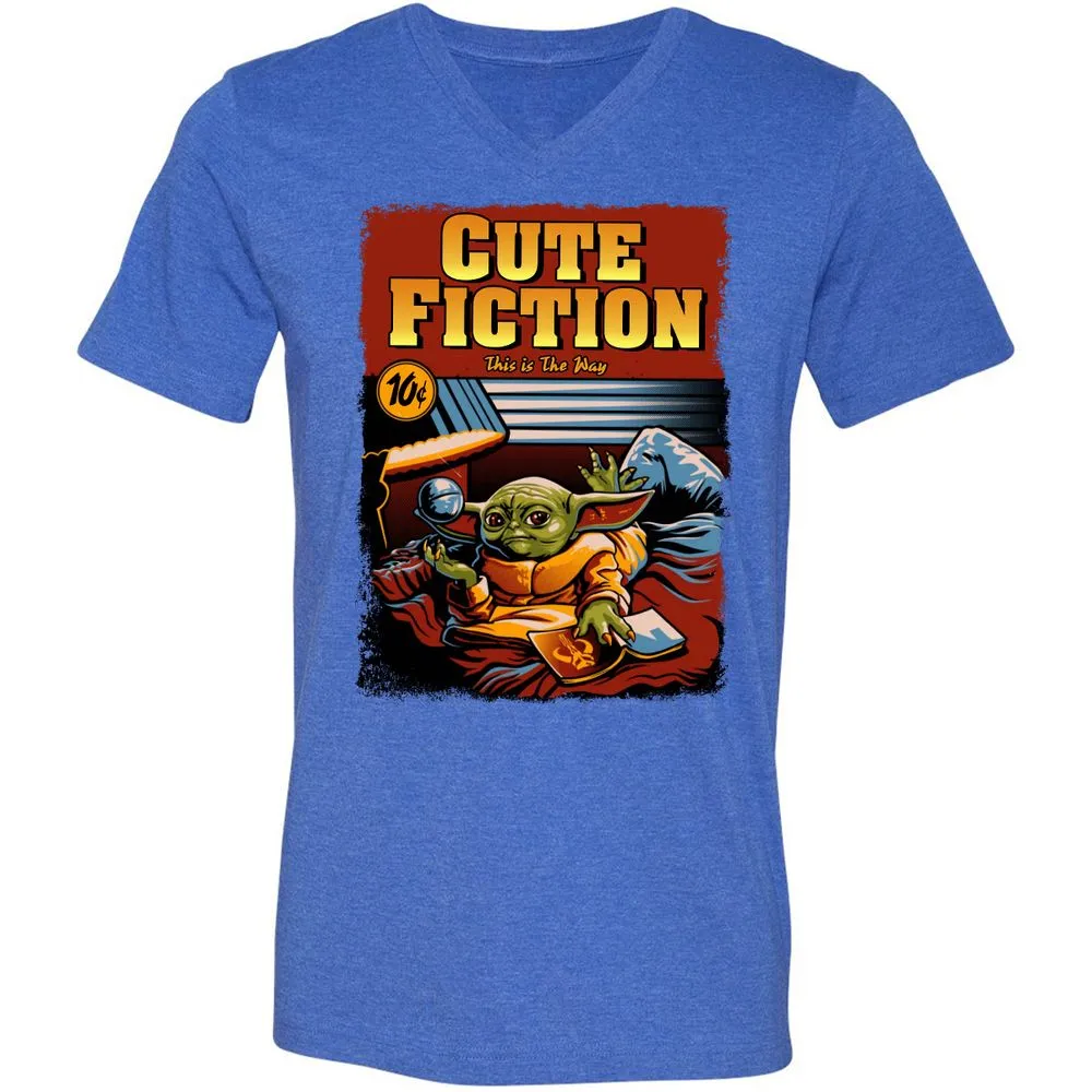 Unisex V-Neck T-Shirt - S9DZZQWZ - Heather True Royal - 14