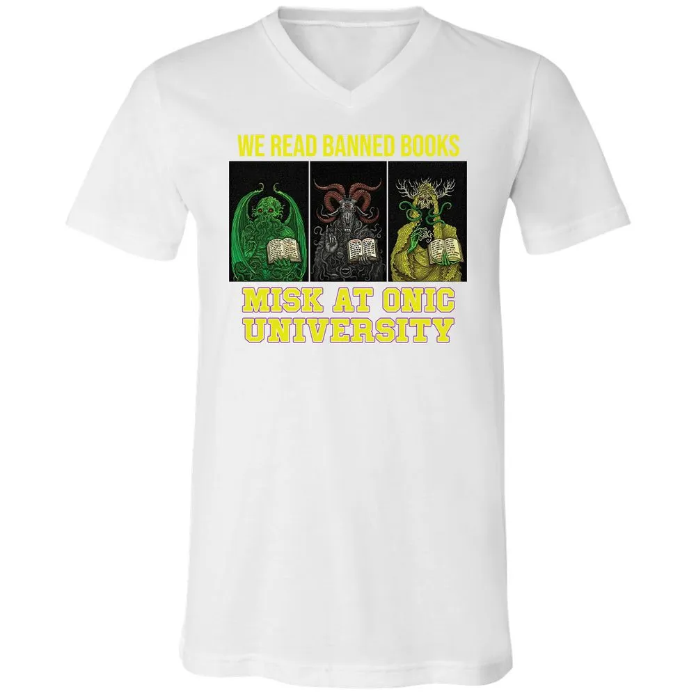 Unisex V-Neck T-Shirt - QBX7UKF6 - White - 5