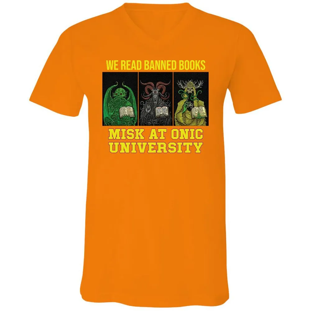 Unisex V-Neck T-Shirt - QBX7UKF6 - Orange - 11