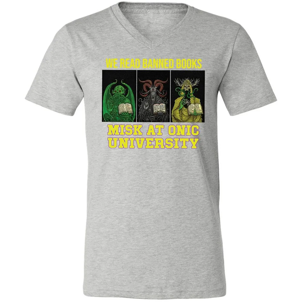 Unisex V-Neck T-Shirt - QBX7UKF6 - Athletic Heather - 7