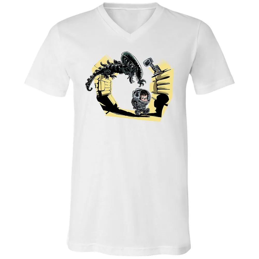 Unisex V-Neck T-Shirt - DRGMET7F - White - 5