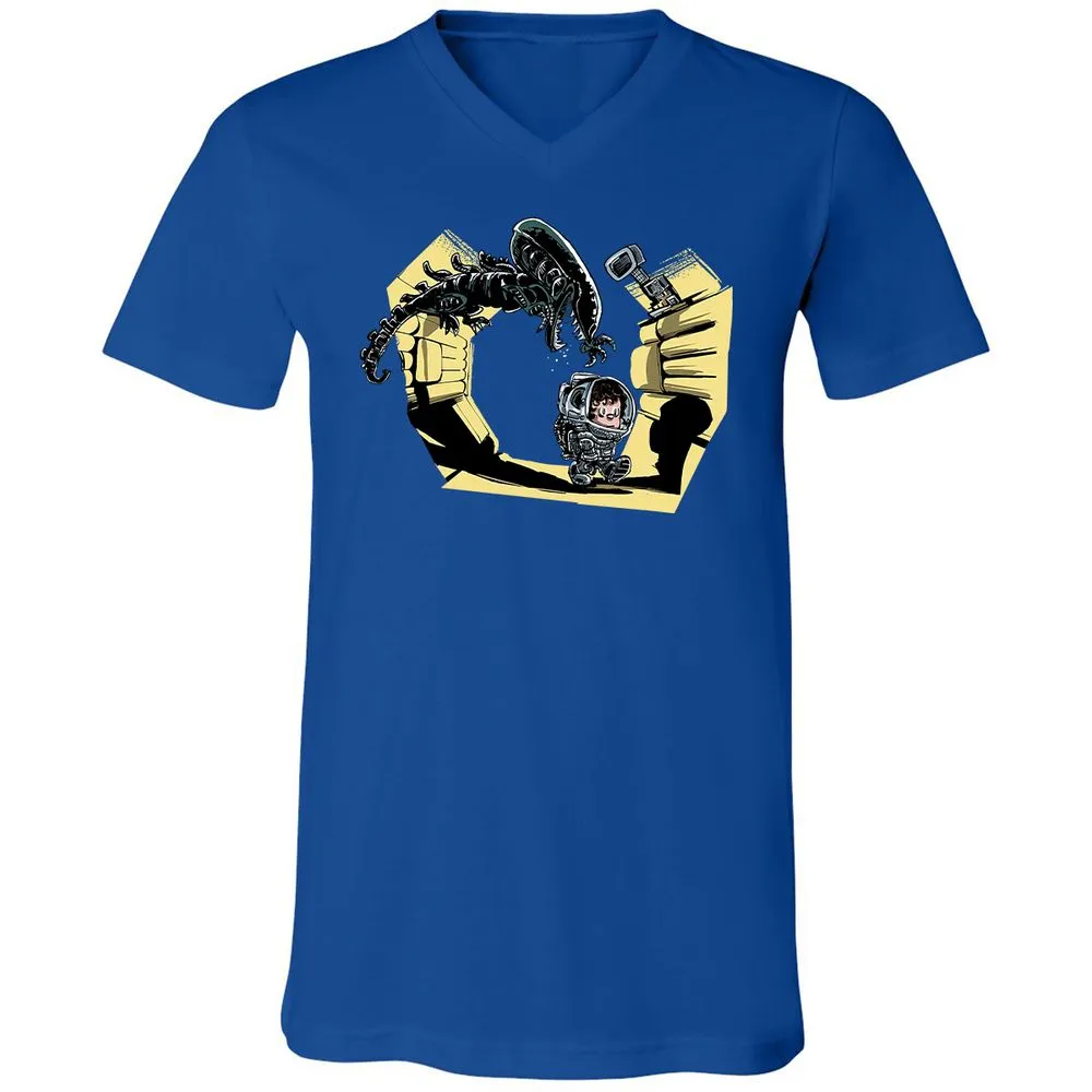 Unisex V-Neck T-Shirt - DRGMET7F - True Royal - 4