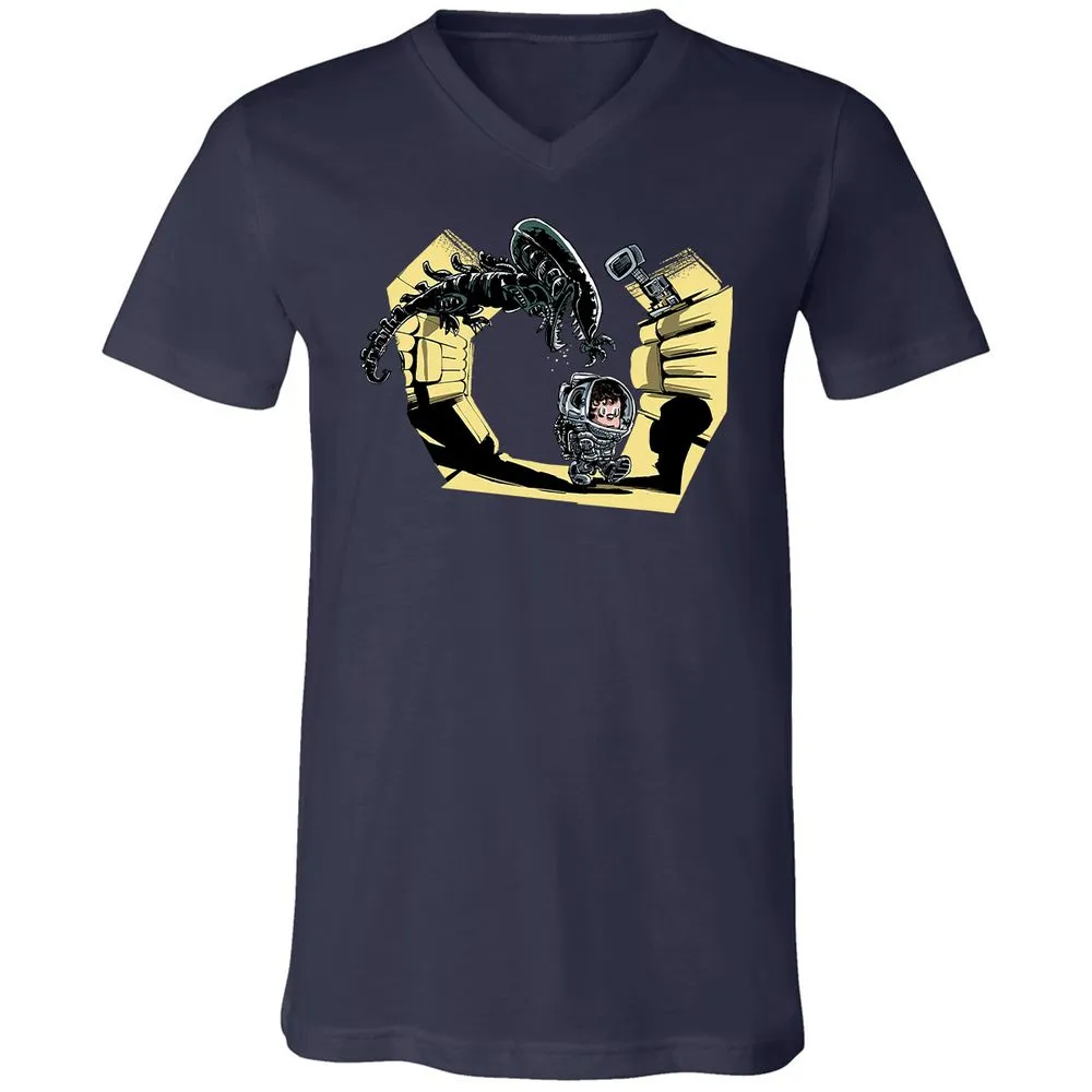 Unisex V-Neck T-Shirt - DRGMET7F - Navy - 2
