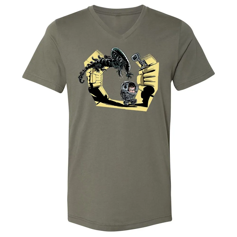 Unisex V-Neck T-Shirt - DRGMET7F - Military Green - 10