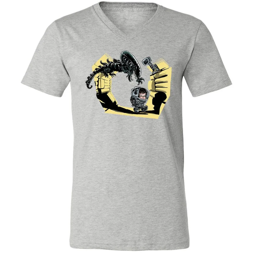 Unisex V-Neck T-Shirt - DRGMET7F - Athletic Heather - 7