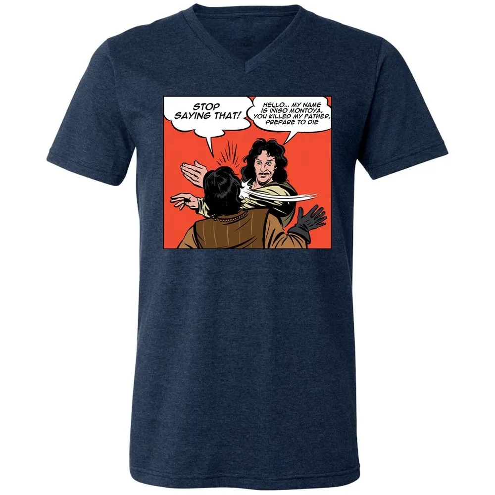 Unisex V-Neck T-Shirt - P96KFTP5 - Heather Navy - 15