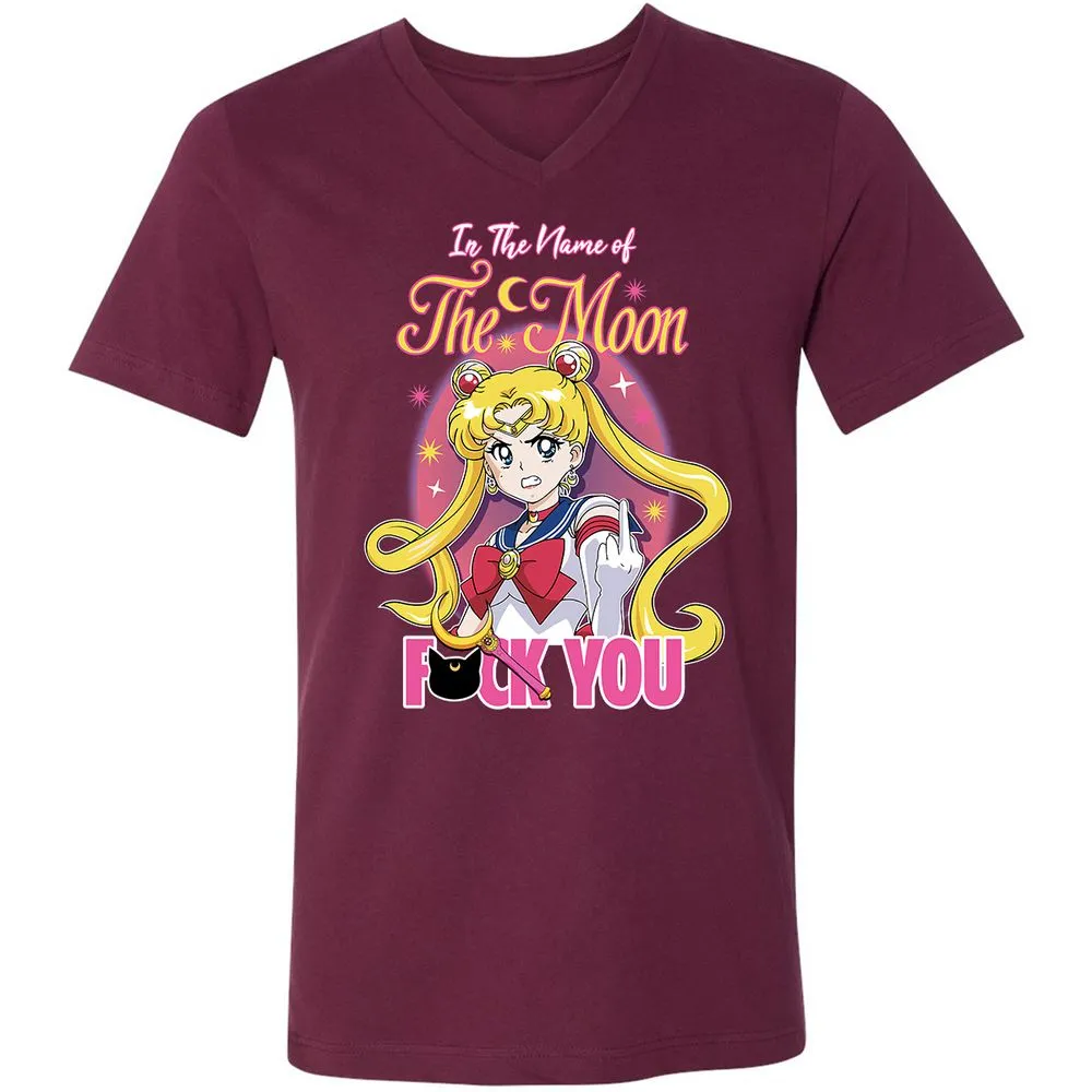 Unisex V-Neck T-Shirt - 2ASAKH56 - Maroon - 6