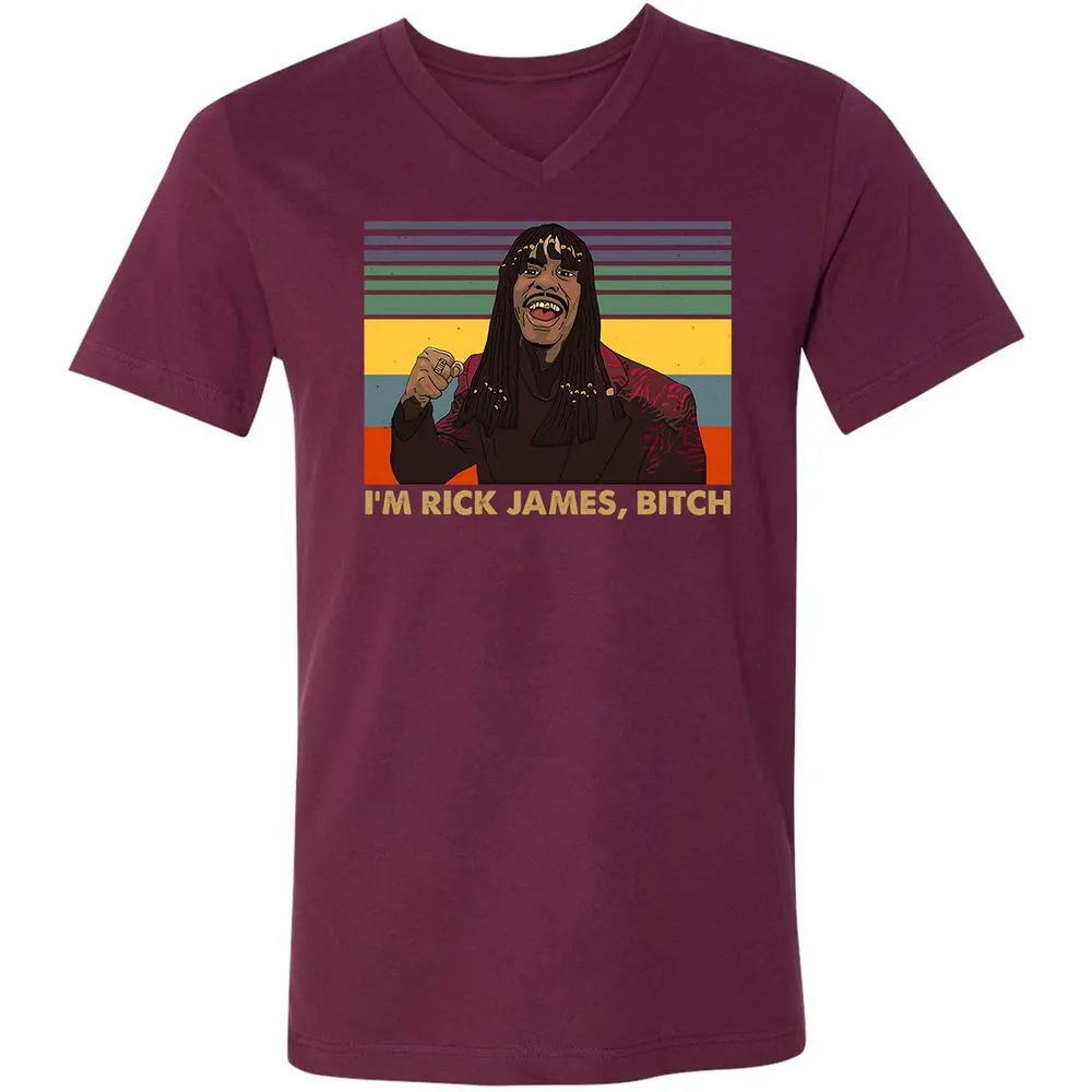 Unisex V-Neck T-Shirt - YCVB7CZR - Maroon - 6