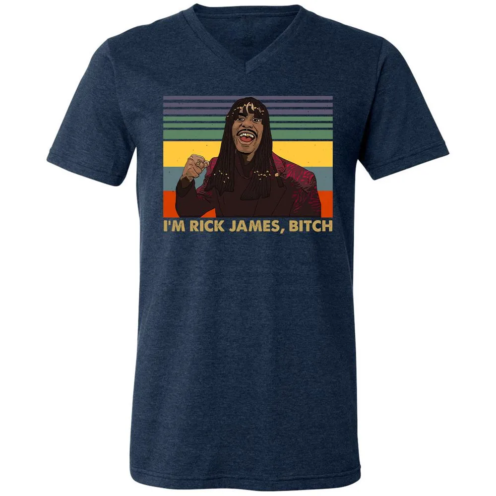 Unisex V-Neck T-Shirt - YCVB7CZR - Heather Navy - 15