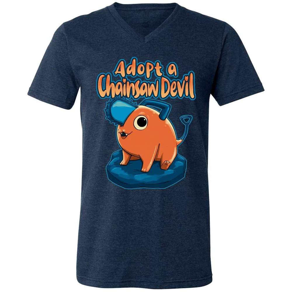 Unisex V-Neck T-Shirt - AHBB25RM - Heather Navy - 15
