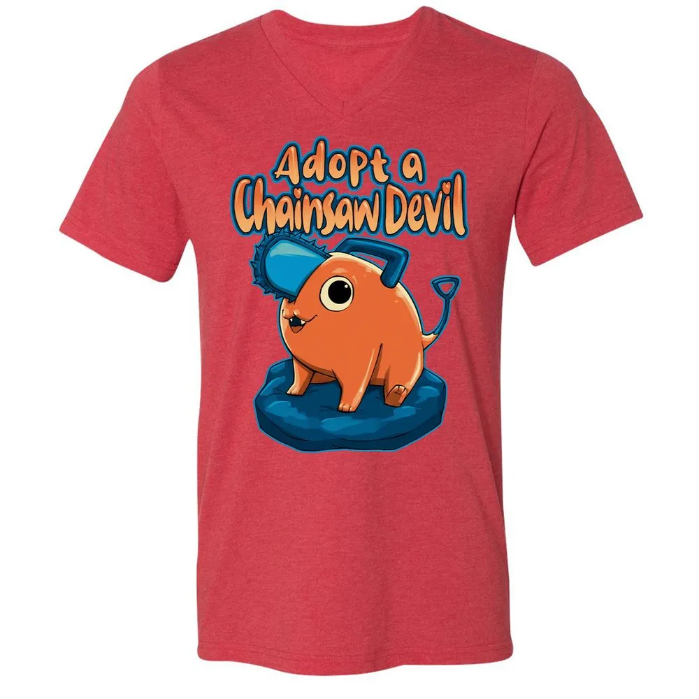 Unisex V-Neck T-Shirt - AHBB25RM - Heather Red - 16