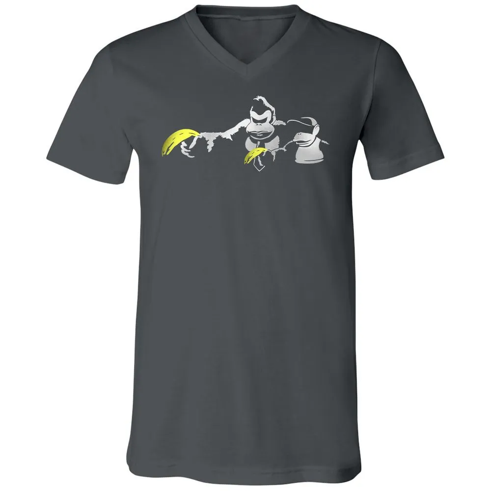 Unisex V-Neck T-Shirt - 34S5D4XQ - Asphalt - 12