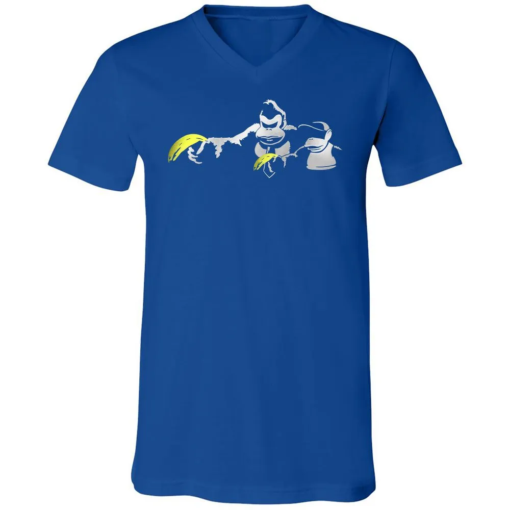 Unisex V-Neck T-Shirt - 34S5D4XQ - True Royal - 4