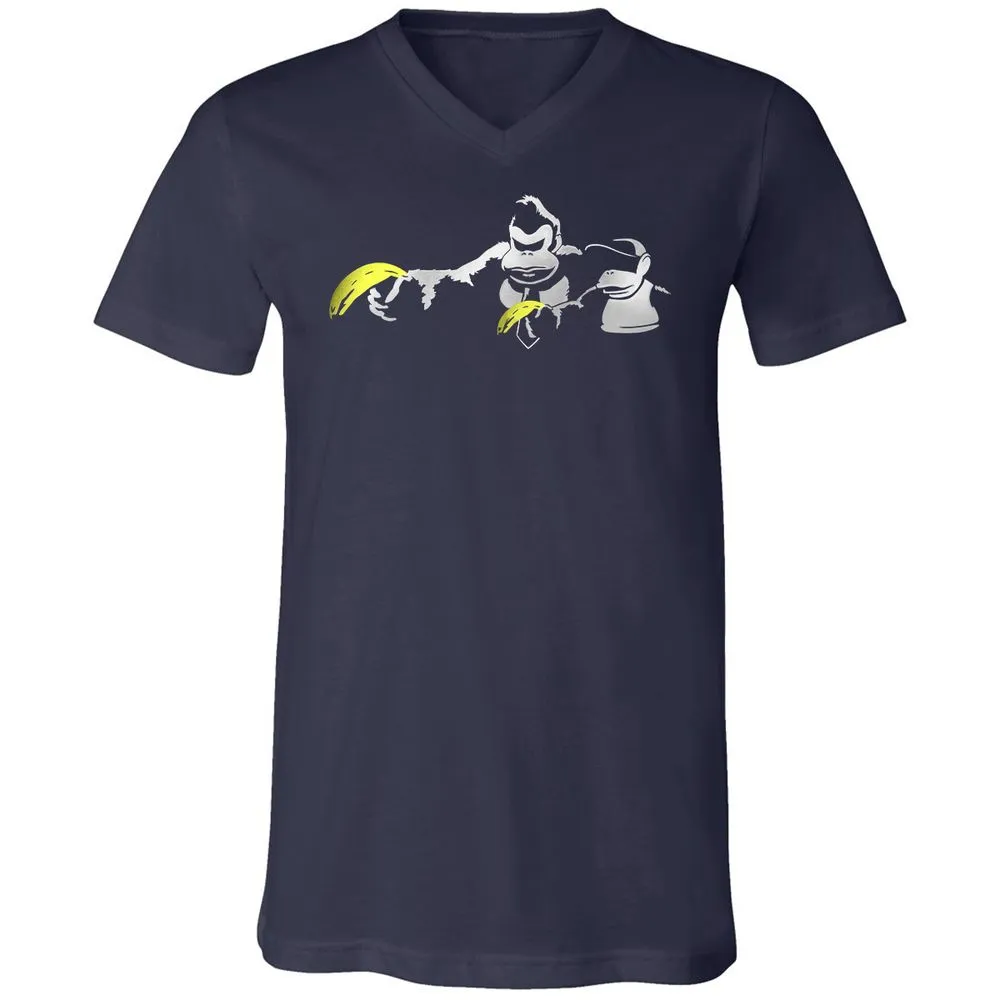 Unisex V-Neck T-Shirt - 34S5D4XQ - Navy - 2