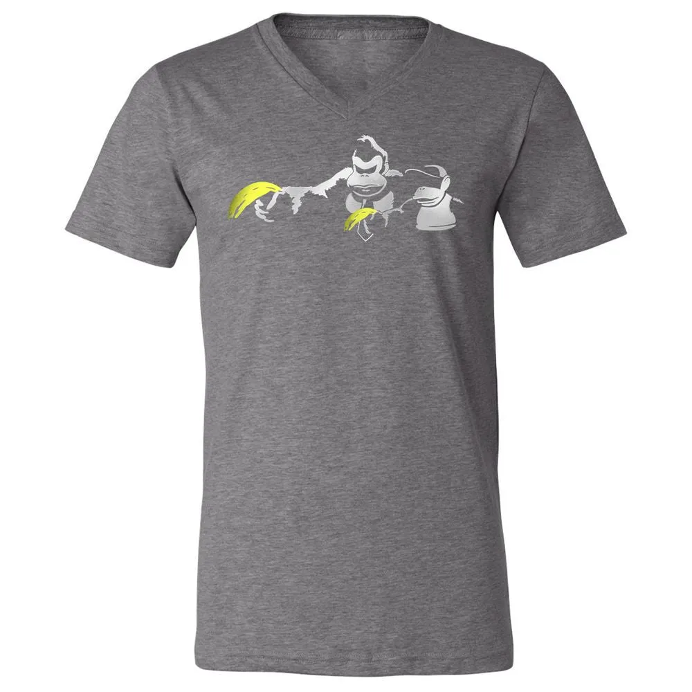 Unisex V-Neck T-Shirt - 34S5D4XQ - Deep Heather - 13