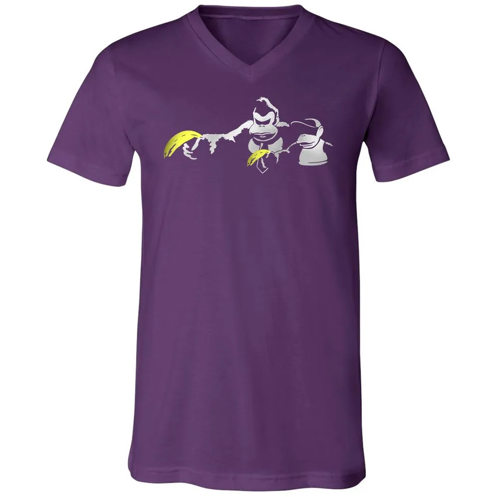 Unisex V-Neck T-Shirt - 34S5D4XQ - Team Purple - 9