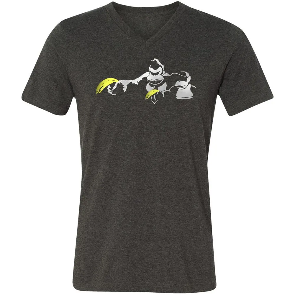 Unisex V-Neck T-Shirt - 34S5D4XQ - Dark Grey Heather - 8