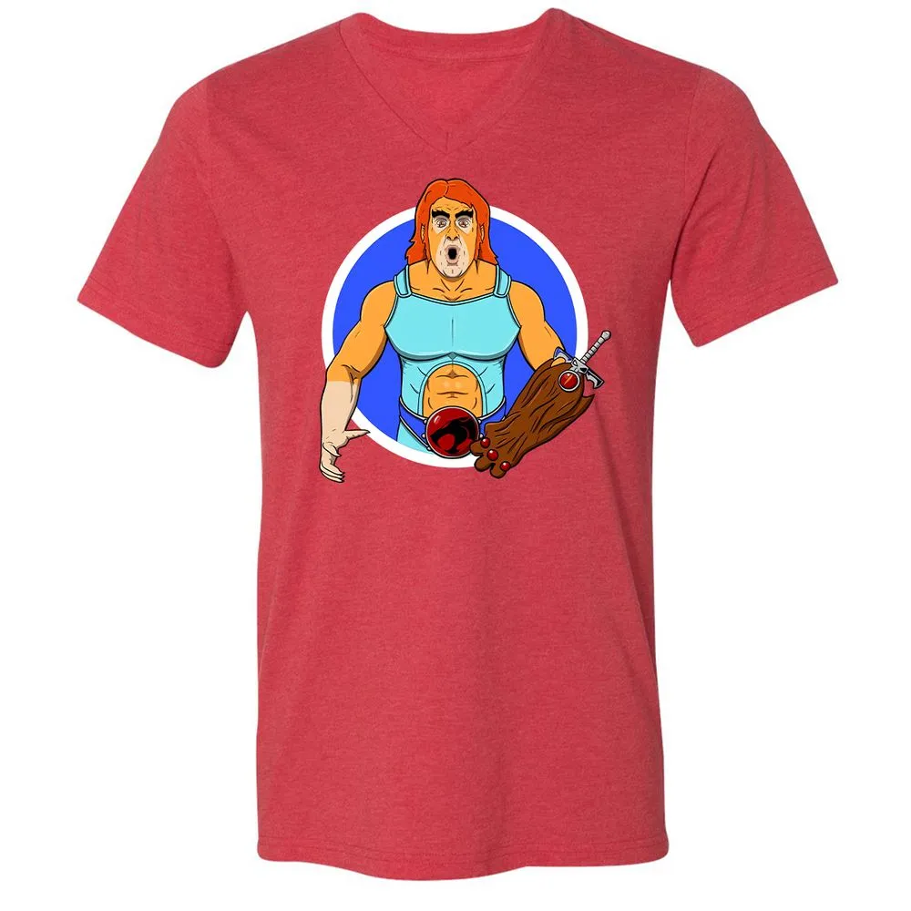 Unisex V-Neck T-Shirt - 44ZHN5FE - Heather Red - 16
