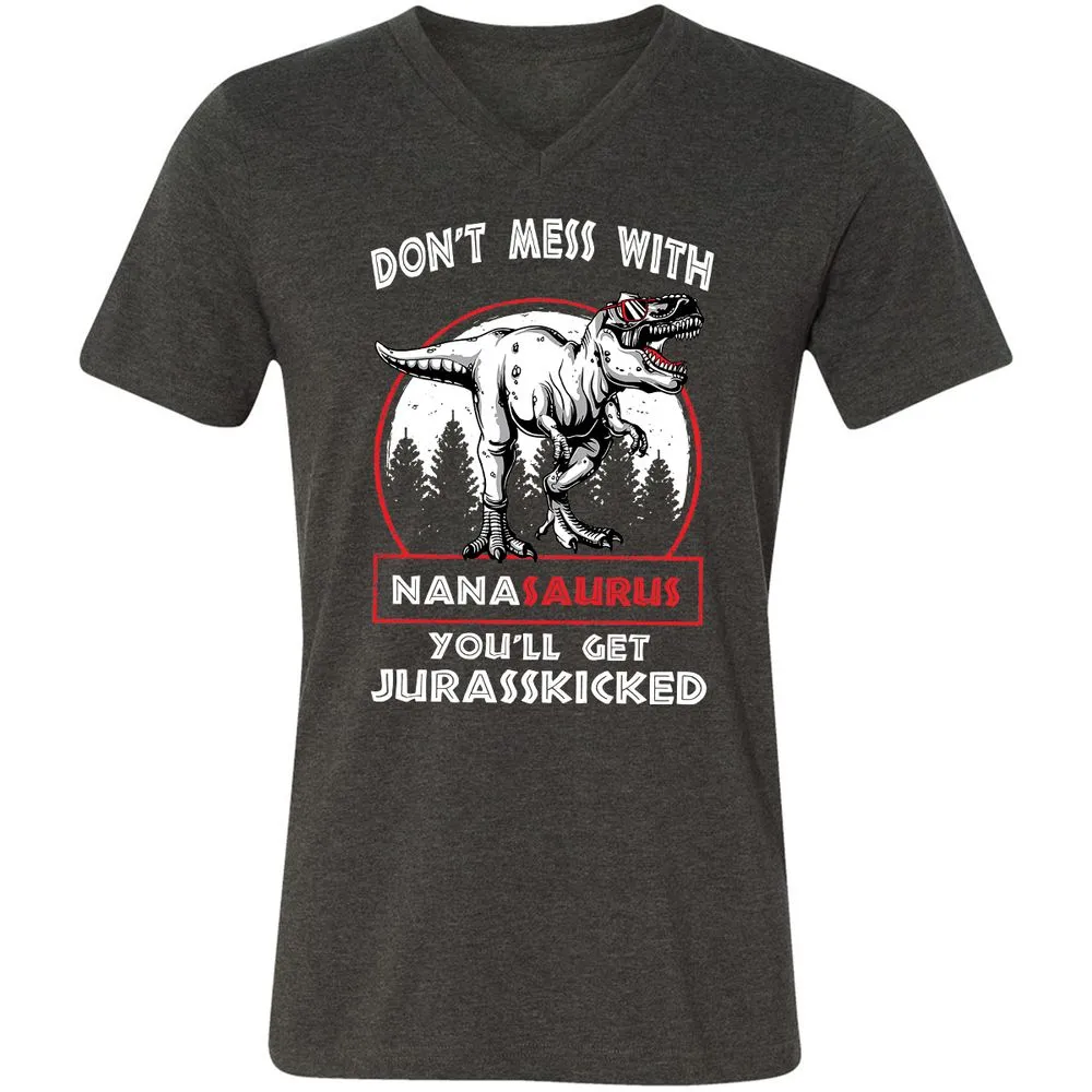 Unisex V-Neck T-Shirt - WUGKNY4E - Dark Grey Heather - 8
