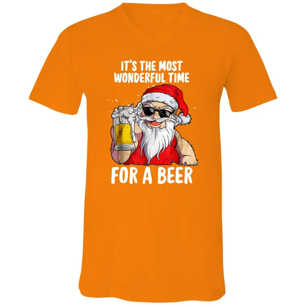 Unisex V-Neck T-Shirt - VCBRD3K8 - Orange - 11