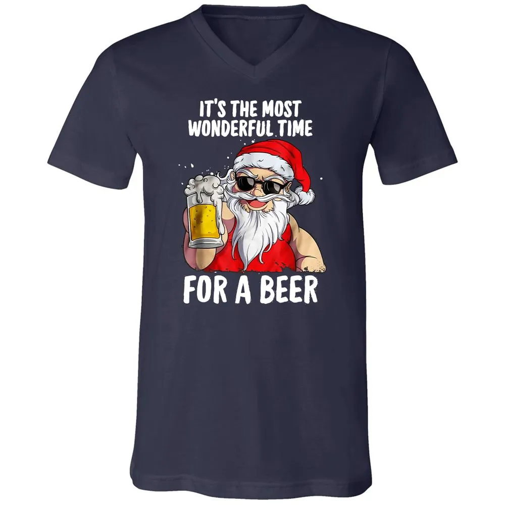 Unisex V-Neck T-Shirt - VCBRD3K8 - Navy - 2