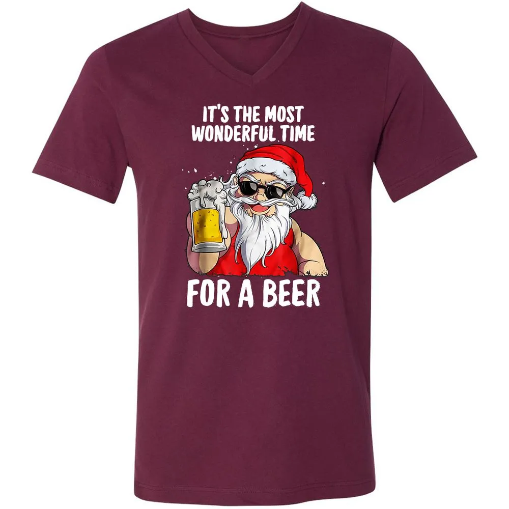 Unisex V-Neck T-Shirt - VCBRD3K8 - Maroon - 6