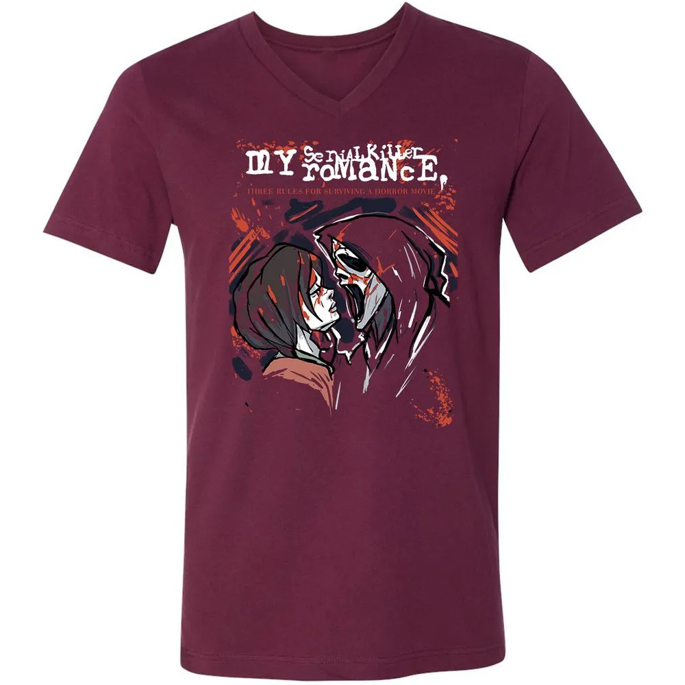 Unisex V-Neck T-Shirt - ZMH1YRED - Maroon - 6