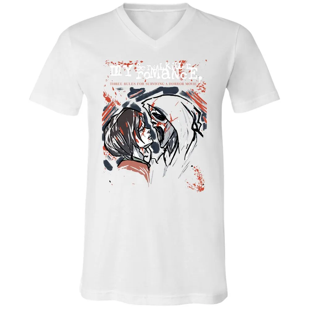 Unisex V-Neck T-Shirt - ZMH1YRED - White - 5
