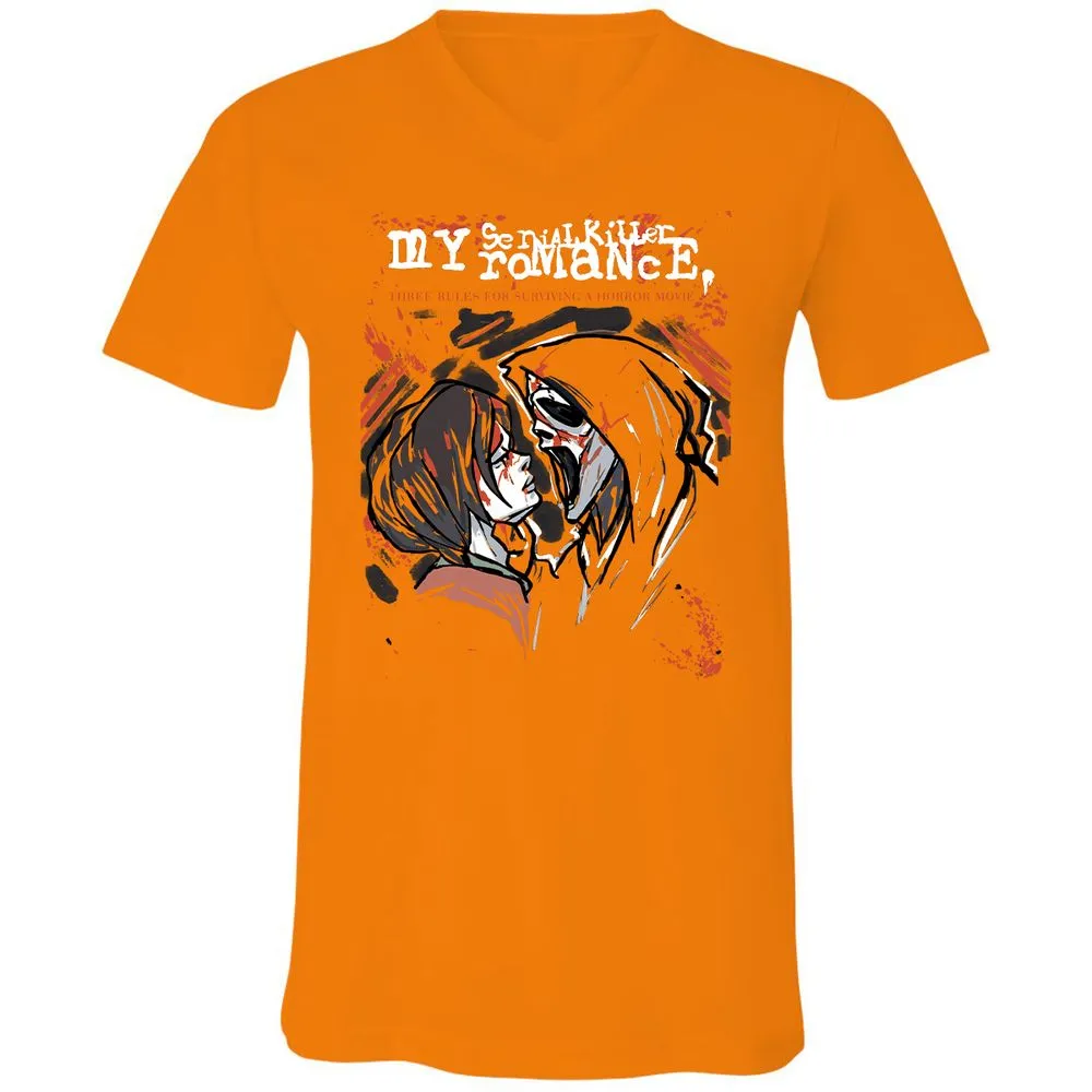 Unisex V-Neck T-Shirt - ZMH1YRED - Orange - 11