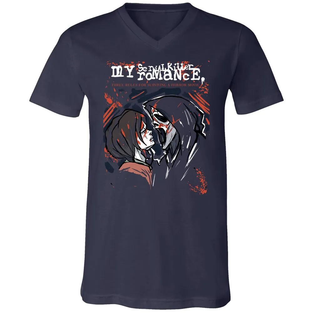 Unisex V-Neck T-Shirt - ZMH1YRED - Navy - 2